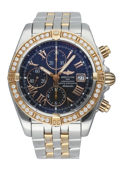 breitling diamond bezel men's watch